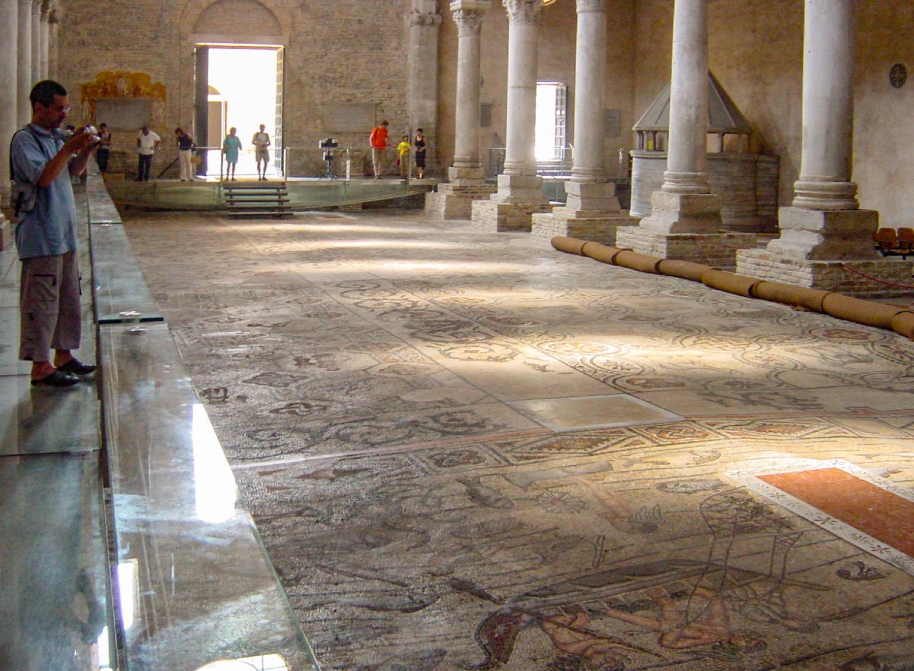 Mosaic floor inside the Basilica of Aquileia
