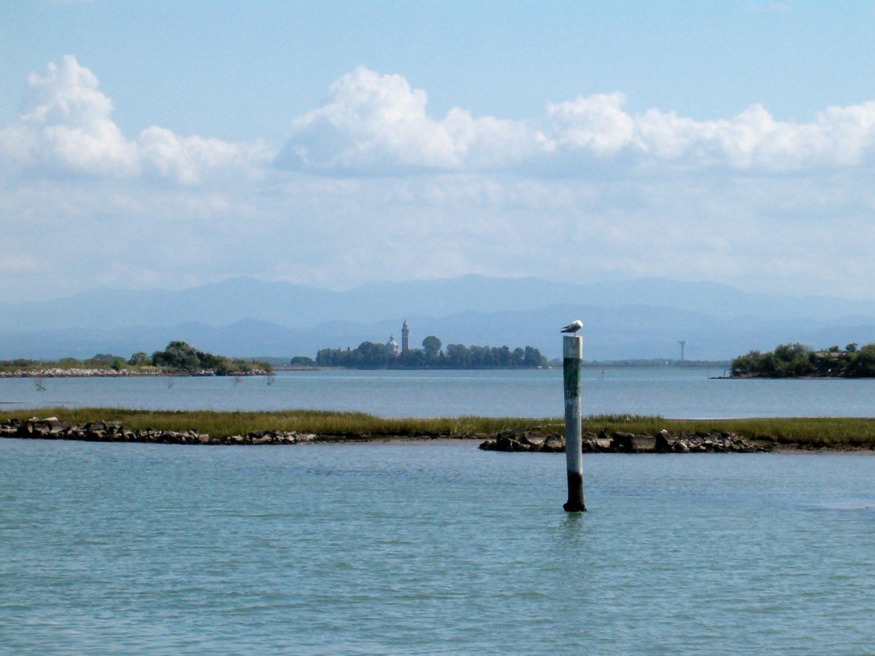 The Grado lagoon with the island of Barbana