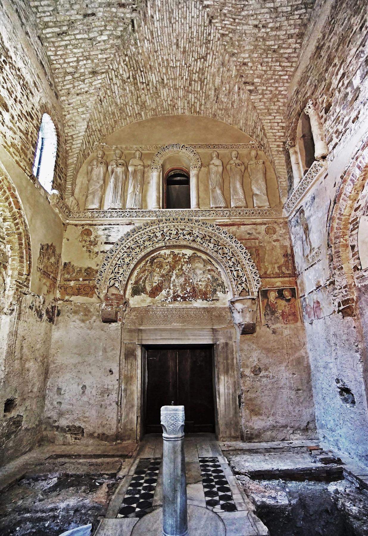 Stucco figures inside the Lombard Temple in Cividale